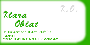 klara oblat business card